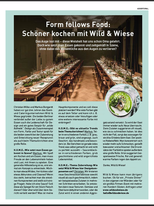 H.O.M.E. Magazin – Advertorials